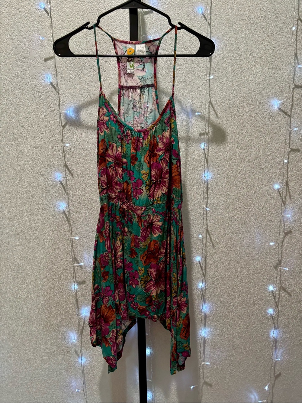 Mimi Chica Floral Sundress in Teal & Fuchsia